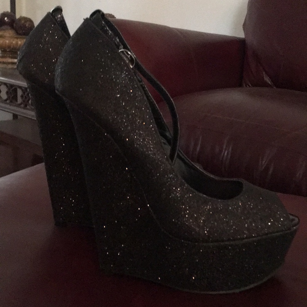 Fancy Bedazzled Sleek Wedge